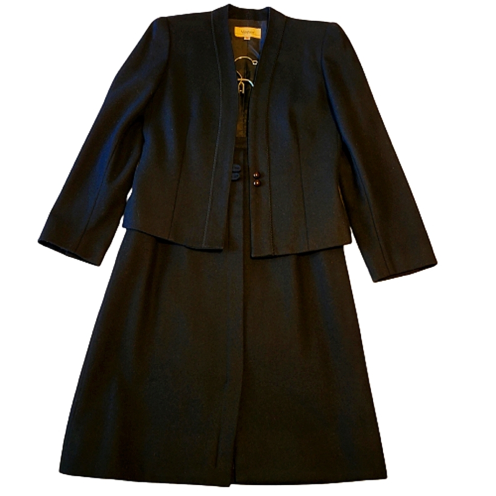 Viewpoint women's vintage black wool blend skirt winter suit size 5/6 skirt: 7/8